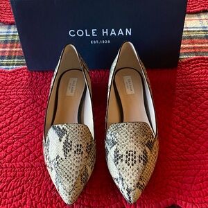 Cole Haan Women's Beige Snakeskin Loafers
